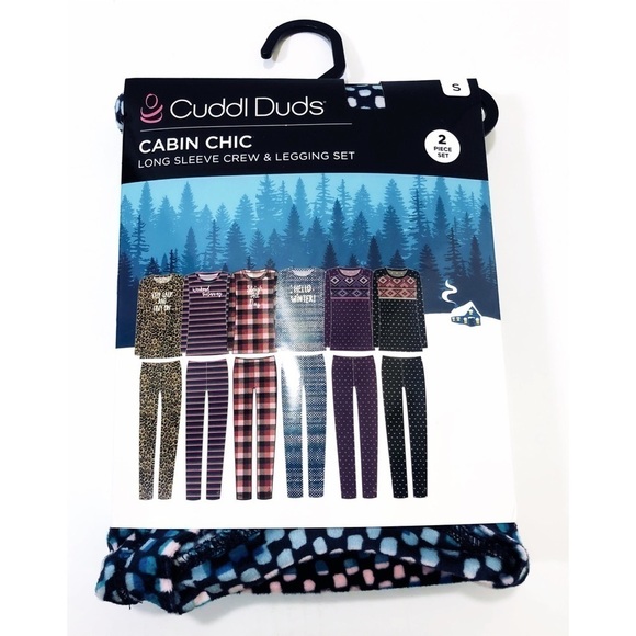 Cuddl Duds Womens Blue Winter Long Sleeve Pajamas Loungewear 2 Pc Set Sz S New - Picture 7 of 11